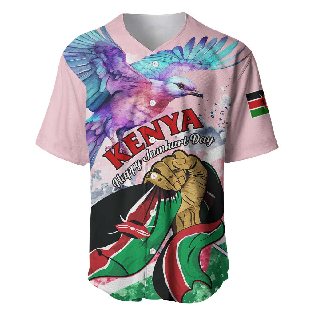 Personalized Kenya Independence Day Baseball Jersey with Lilac Breasted Roller - Unique Version