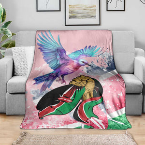 Kenya Independence Day Blanket with Lilac Breasted Roller - Unique Version