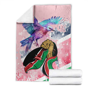 Kenya Independence Day Blanket with Lilac Breasted Roller - Unique Version