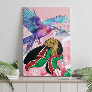 Kenya Independence Day Canvas Wall Art with Lilac Breasted Roller - Unique Version