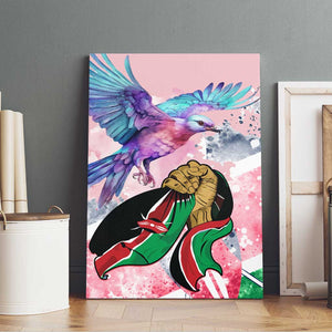 Kenya Independence Day Canvas Wall Art with Lilac Breasted Roller - Unique Version