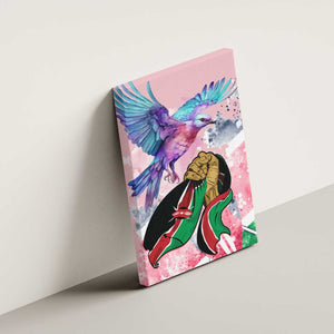 Kenya Independence Day Canvas Wall Art with Lilac Breasted Roller - Unique Version