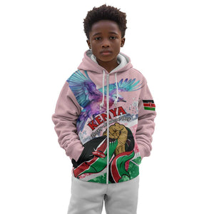 Personalized Kenya Independence Day Kid Hoodie with Lilac Breasted Roller - Unique Version