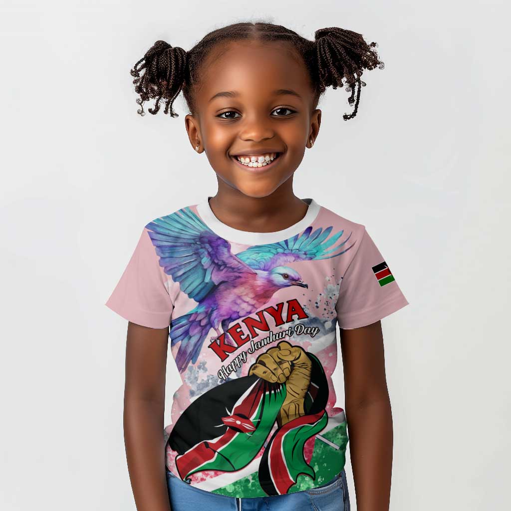 Personalized Kenya Independence Day Kid T shirt with Lilac Breasted Roller - Unique Version