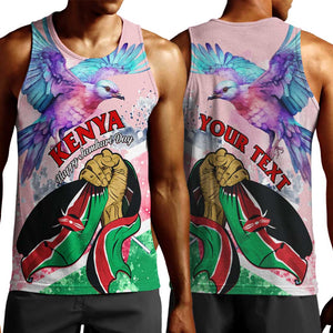 Personalized Kenya Independence Day Men Tank Top with Lilac Breasted Roller - Unique Version