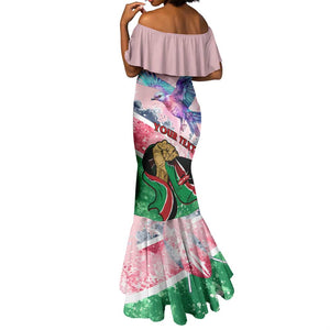 Personalized Kenya Independence Day Mermaid Dress with Lilac Breasted Roller - Unique Version