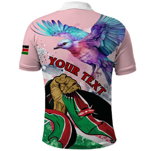 Personalized Kenya Independence Day Polo Shirt with Lilac Breasted Roller - Unique Version