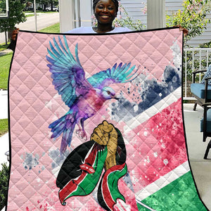 Kenya Independence Day Quilt with Lilac Breasted Roller - Unique Version