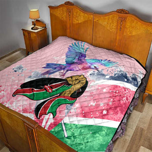 Kenya Independence Day Quilt with Lilac Breasted Roller - Unique Version