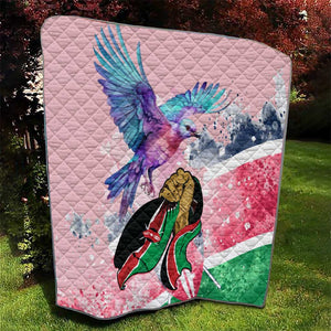 Kenya Independence Day Quilt with Lilac Breasted Roller - Unique Version