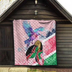 Kenya Independence Day Quilt with Lilac Breasted Roller - Unique Version