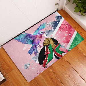 Kenya Independence Day Rubber Doormat with Lilac Breasted Roller - Unique Version