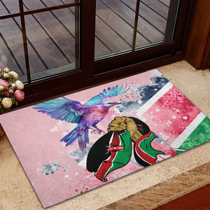 Kenya Independence Day Rubber Doormat with Lilac Breasted Roller - Unique Version