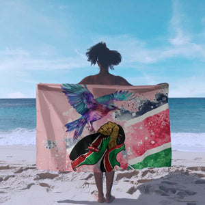 Kenya Independence Day Sarong with Lilac Breasted Roller - Unique Version