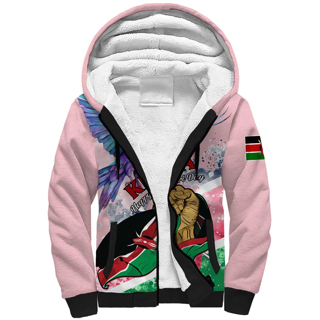 Personalized Kenya Independence Day Sherpa Hoodie with Lilac Breasted Roller - Unique Version