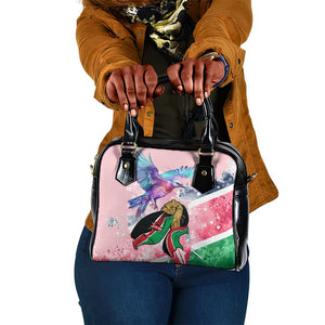 Kenya Independence Day Shoulder Handbag with Lilac Breasted Roller - Unique Version