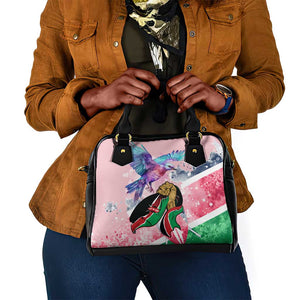 Kenya Independence Day Shoulder Handbag with Lilac Breasted Roller - Unique Version