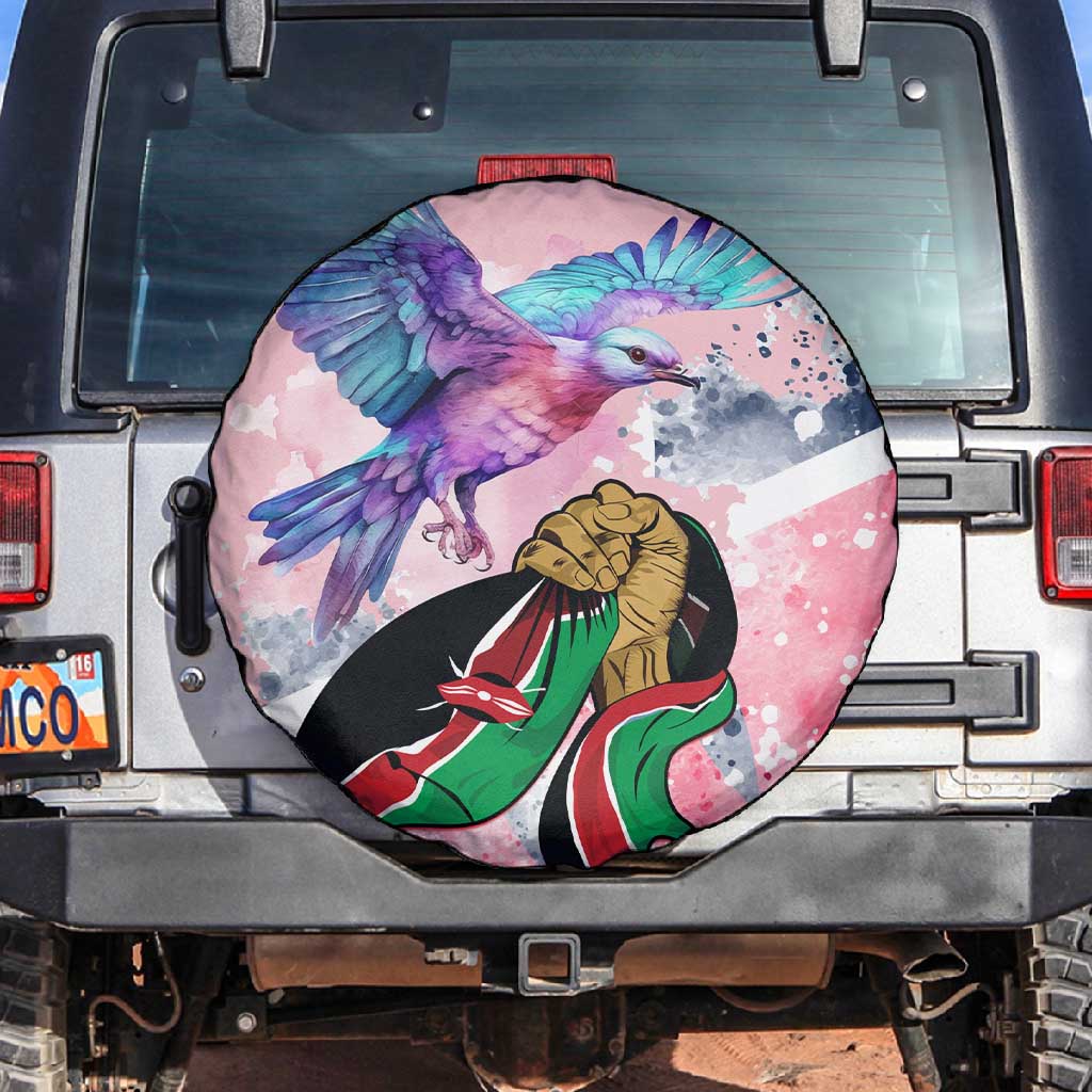 Kenya Independence Day Spare Tire Cover with Lilac Breasted Roller - Unique Version