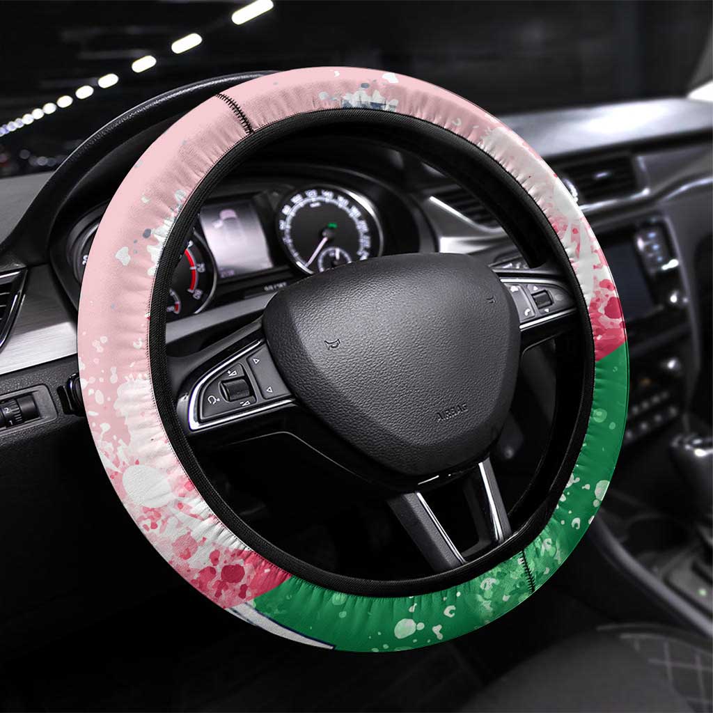 Kenya Independence Day Steering Wheel Cover with Lilac Breasted Roller - Unique Version