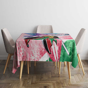 Kenya Independence Day Tablecloth with Lilac Breasted Roller - Unique Version