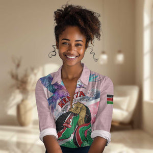 Personalized Kenya Independence Day Women Casual Shirt with Lilac Breasted Roller - Unique Version