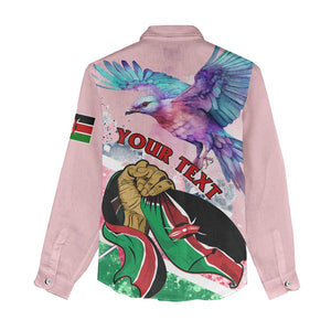 Personalized Kenya Independence Day Women Casual Shirt with Lilac Breasted Roller - Unique Version