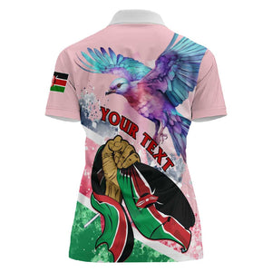 Personalized Kenya Independence Day Women Polo Shirt with Lilac Breasted Roller - Unique Version