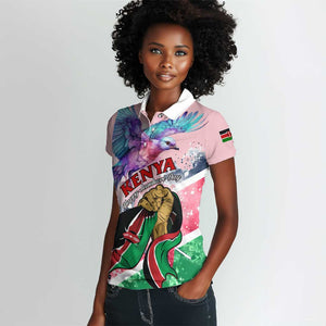 Personalized Kenya Independence Day Women Polo Shirt with Lilac Breasted Roller - Unique Version