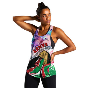 Personalized Kenya Independence Day Women Racerback Tank with Lilac Breasted Roller - Unique Version