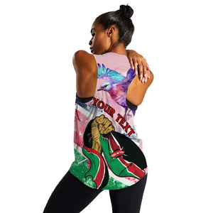 Personalized Kenya Independence Day Women Racerback Tank with Lilac Breasted Roller - Unique Version