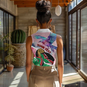 Personalized Kenya Independence Day Women Sleeveless Polo Shirt with Lilac Breasted Roller - Unique Version