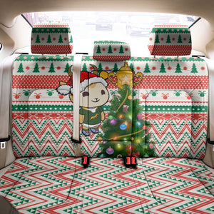 South Africa Rugby Christmas Back Car Seat Cover with Cute Springbok and Christmas Tree