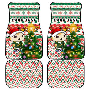 South Africa Rugby Christmas Car Mats with Cute Springbok and Christmas Tree