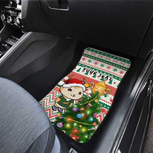 South Africa Rugby Christmas Car Mats with Cute Springbok and Christmas Tree