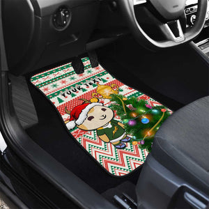 South Africa Rugby Christmas Car Mats with Cute Springbok and Christmas Tree