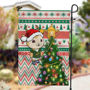 South Africa Rugby Christmas Garden Flag with Cute Springbok and Christmas Tree