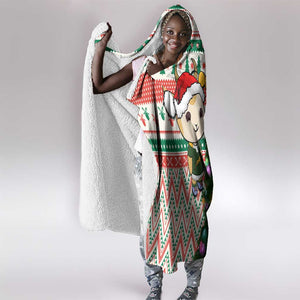 South Africa Rugby Christmas Hooded Blanket with Cute Springbok and Christmas Tree