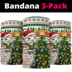 South Africa Rugby Christmas Neck Gaiter Cute Springbok and Christmas Tree LT01