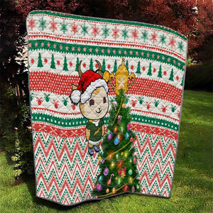 South Africa Rugby Christmas Quilt with Cute Springbok and Christmas Tree