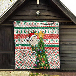 South Africa Rugby Christmas Quilt with Cute Springbok and Christmas Tree