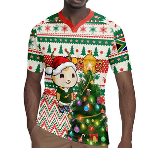 Personalized South Africa Rugby Christmas Rugby Jersey with Cute Springbok and Christmas Tree