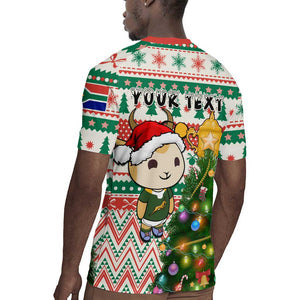 Personalized South Africa Rugby Christmas Rugby Jersey with Cute Springbok and Christmas Tree