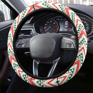 South Africa Rugby Christmas Steering Wheel Cover with Cute Springbok and Christmas Tree