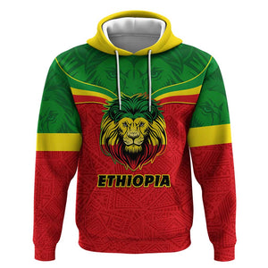 Personalized Ethiopia Hoodie with Lion of Judah Flag Style - Special Version