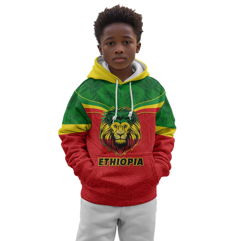 Personalized Ethiopia Kid Hoodie with Lion of Judah Flag Style - Special Version