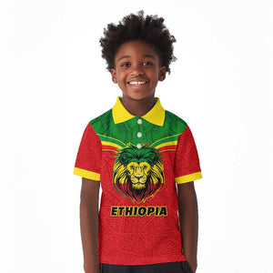 Personalized Ethiopia Kid Polo Shirt with Lion of Judah Flag Style - Special Version