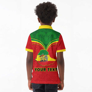 Personalized Ethiopia Kid Polo Shirt with Lion of Judah Flag Style - Special Version