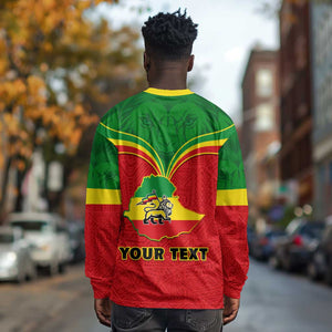 Personalized Ethiopia Long Sleeve Shirt with Lion of Judah Flag Style - Special Version LT01