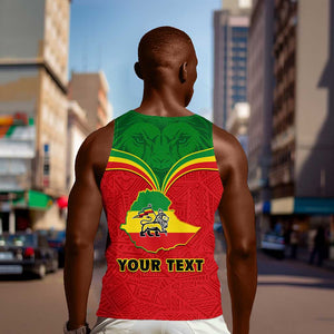 Personalized Ethiopia Men Tank Top with Lion of Judah Flag Style - Special Version