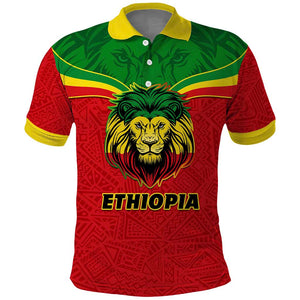 Personalized Ethiopia Polo Shirt with Lion of Judah Flag Style - Special Version